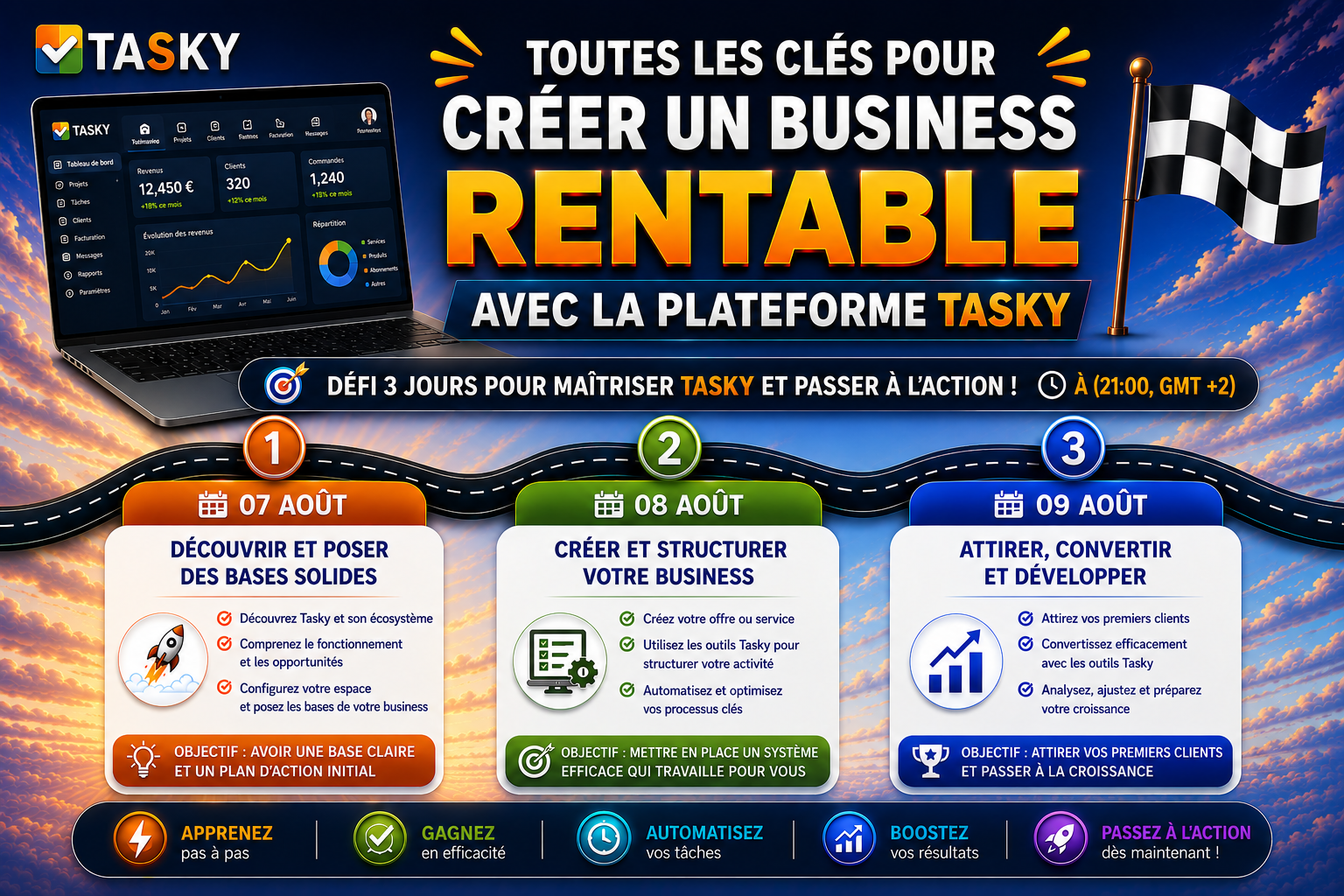Programme complet du défi 3 jours Tasky